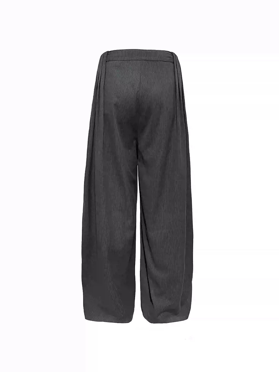 Striped Pleated Wide Leg Pants