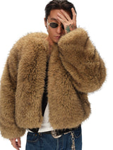 Men's Winter Cropped Long Fur Coat
