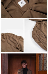 Unisex Hooded Ruched-Waist Cape Coat
