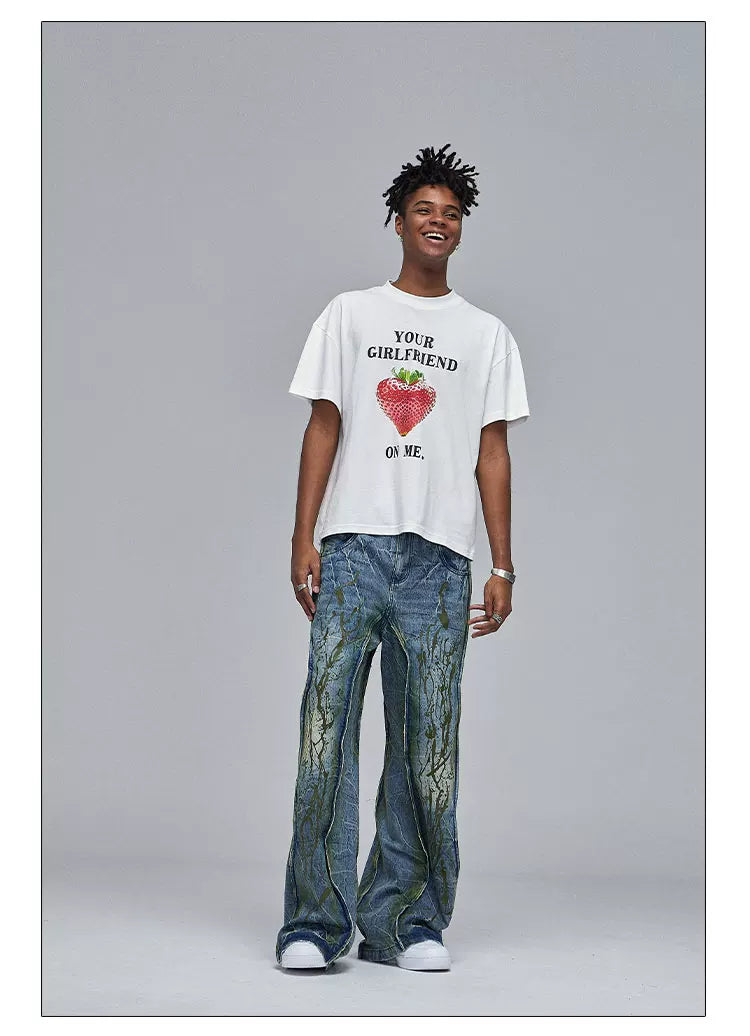 American Wide-Leg Washed Dirtyfit Jeans