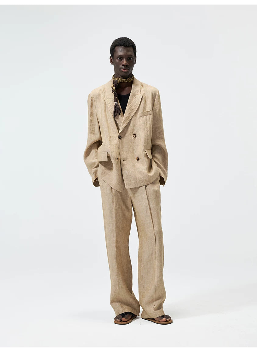 Hemp Linen Notch Lapel Blazer