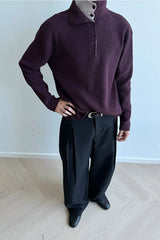 Reversible Two-in-One Stand Collar Sweater Coat