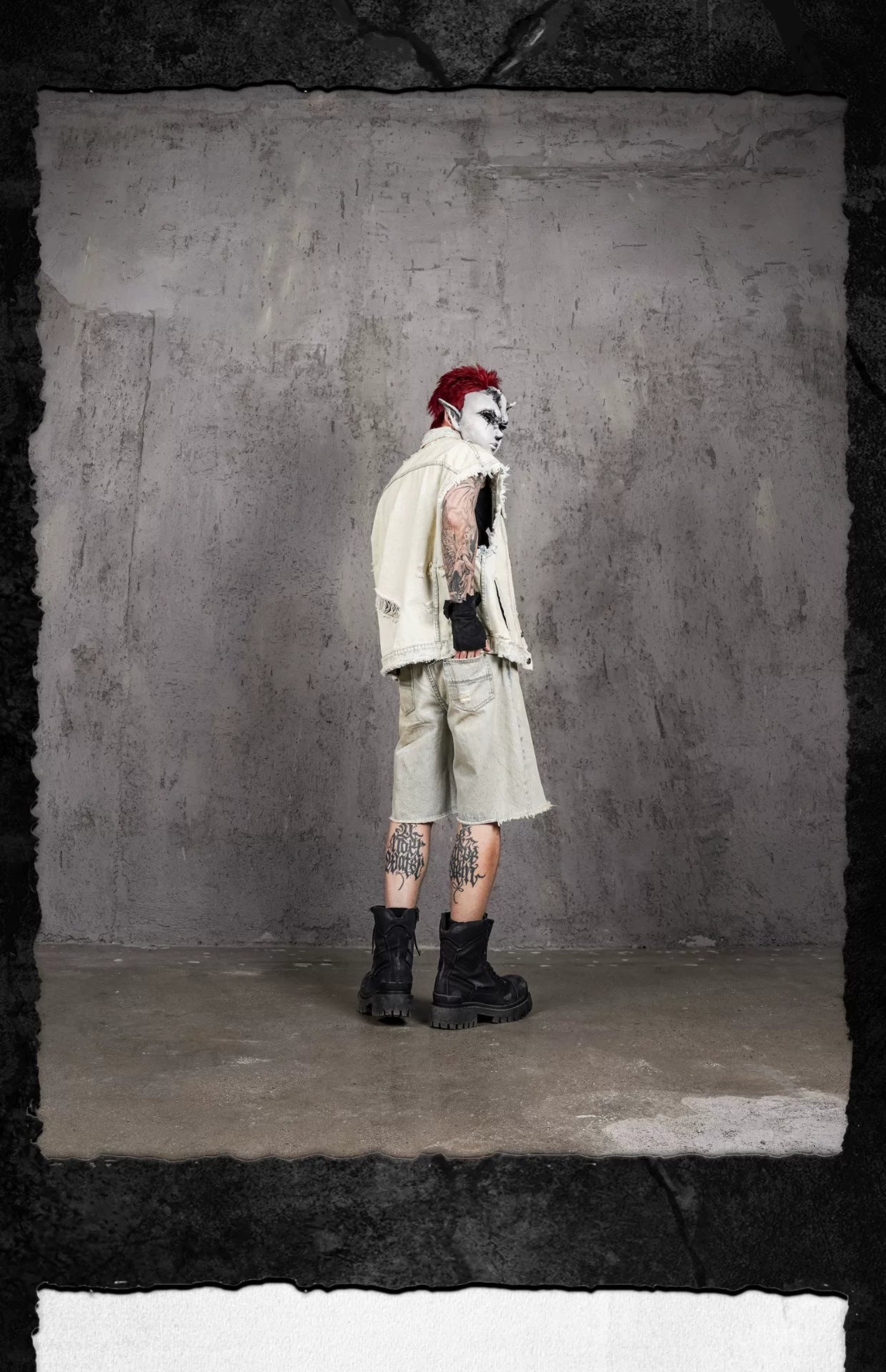 Oversized Wasteland Distressed Denim Vest