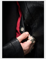 Asymmetric Wild Cowhide Leather Jacket