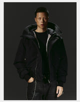 Dark 3M Oversized Hooded Bomber Jacket