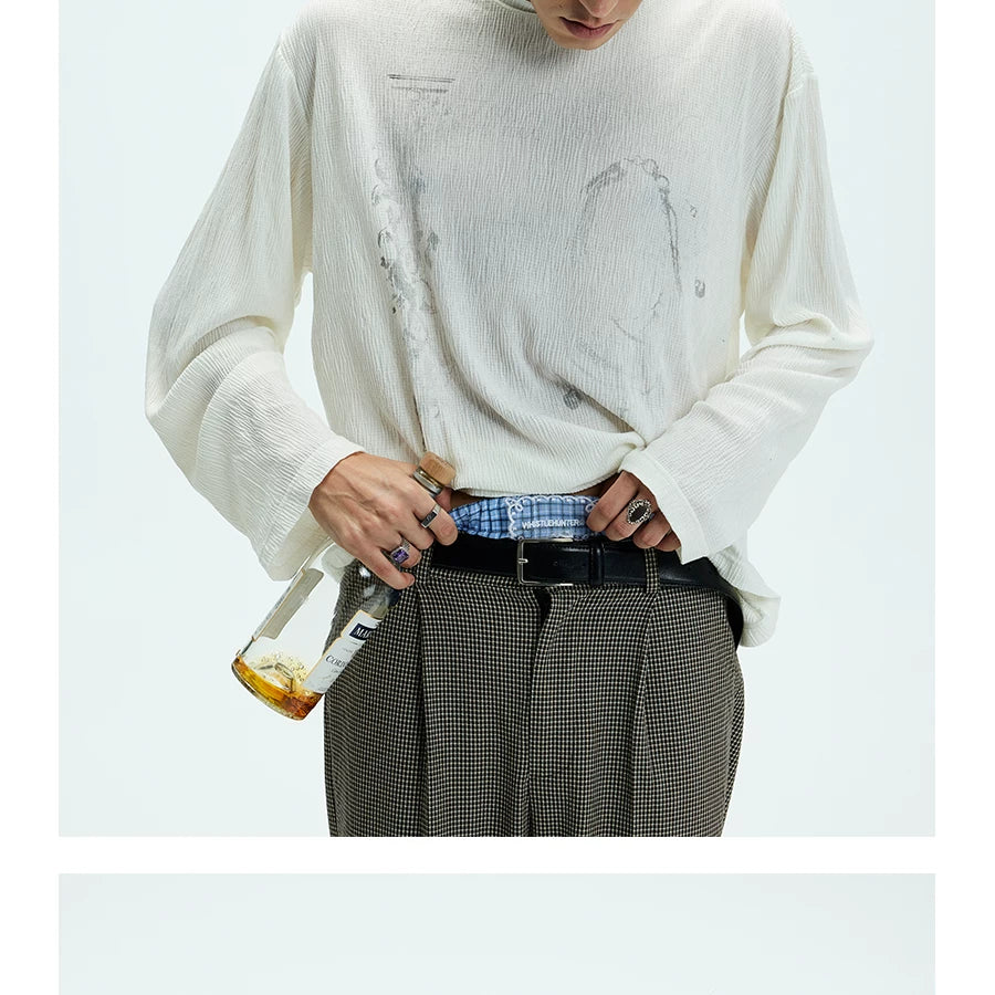 Vintage Printed Loose Sheer Cotton Tee