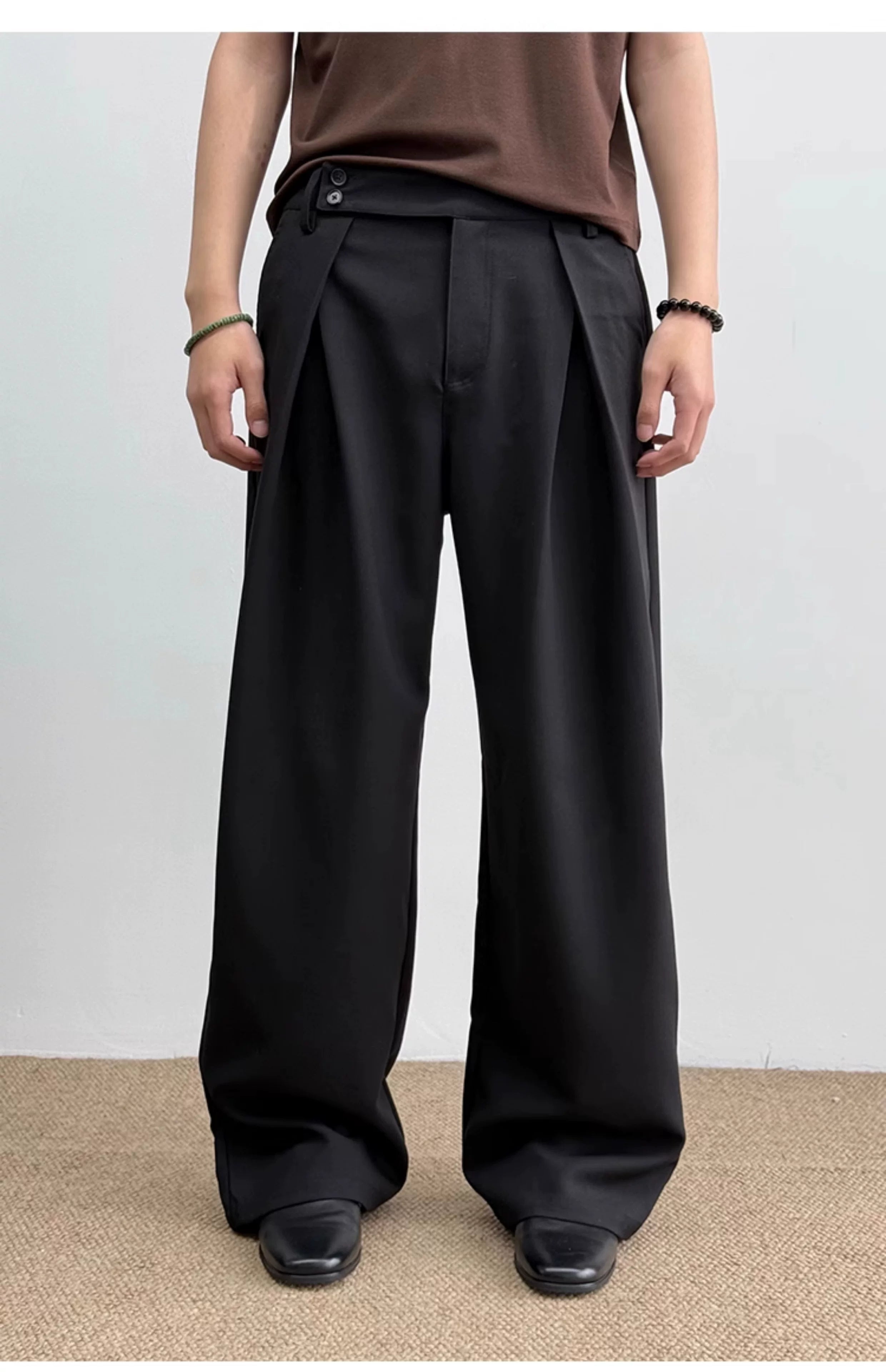 Pleated A-line Tailored Casual Pants