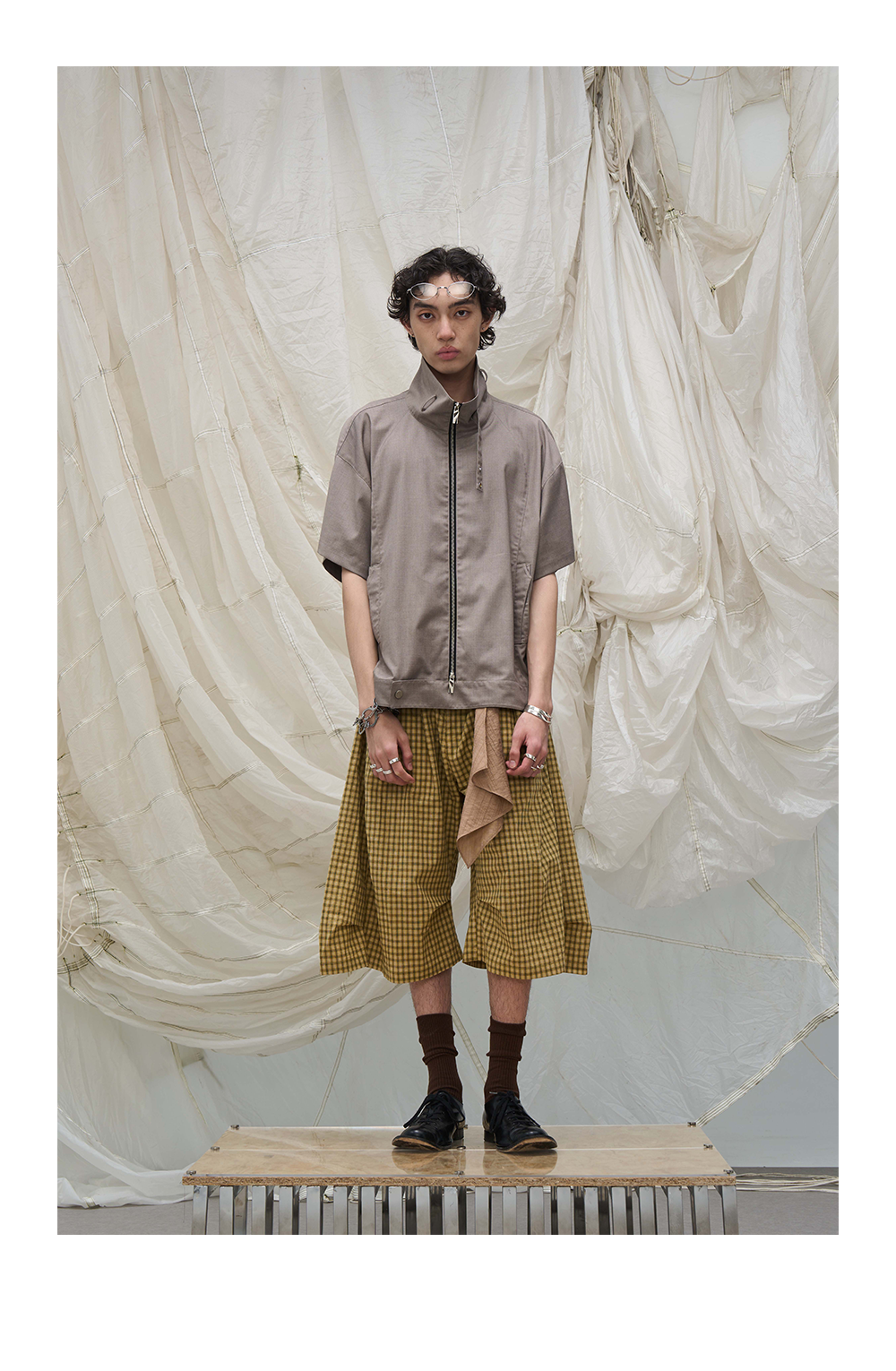 Vintage Safari Patchwork Short Sleeve Shirt