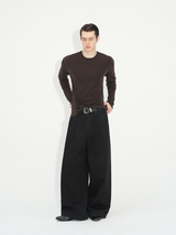 Comfortable Rippled Wool Long Sleeve Top