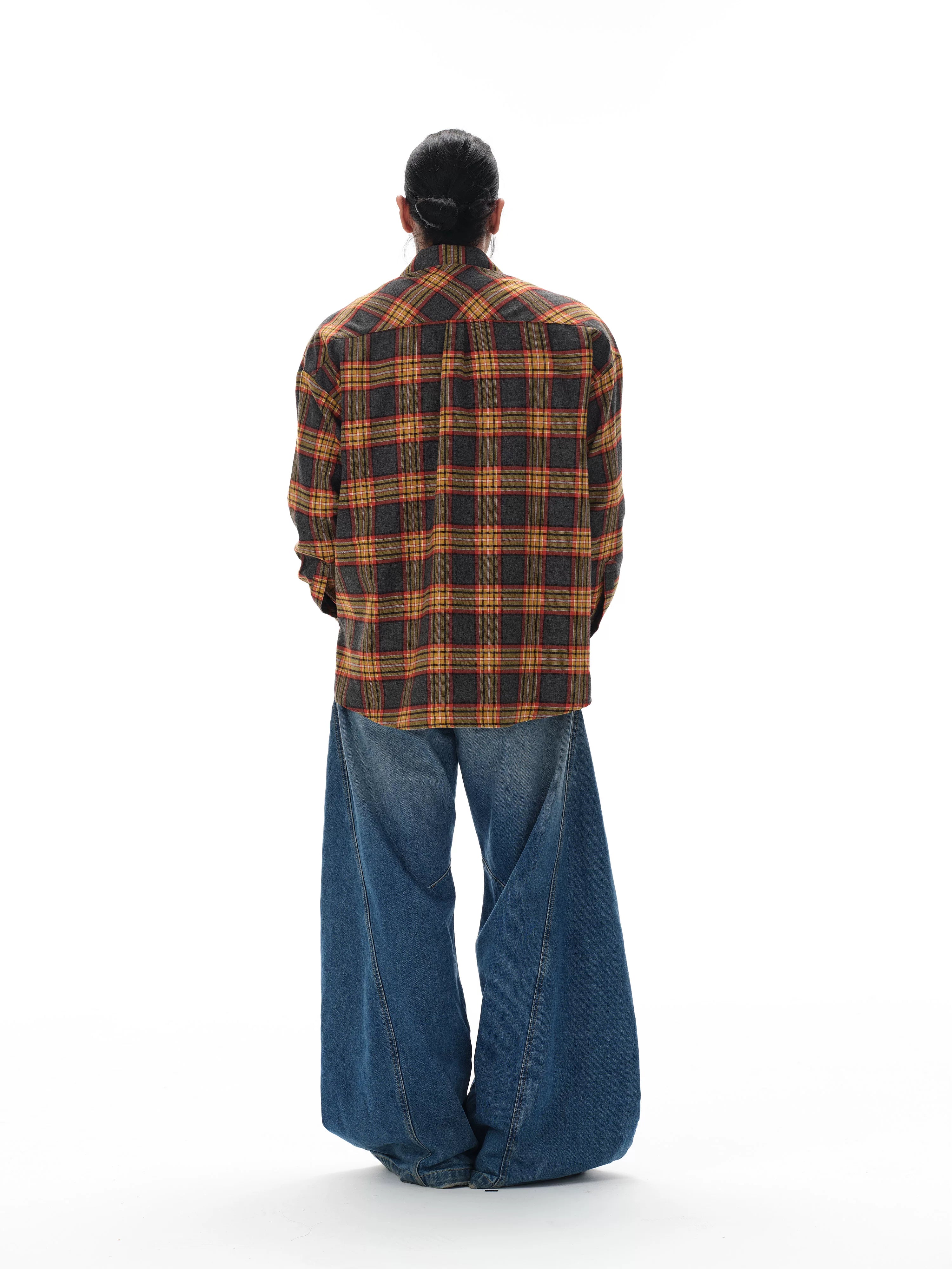 Vintage Oversized Brushed Plaid Shirt