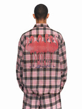 Men's Pink Plaid Flamingo Rhinestone Jacket