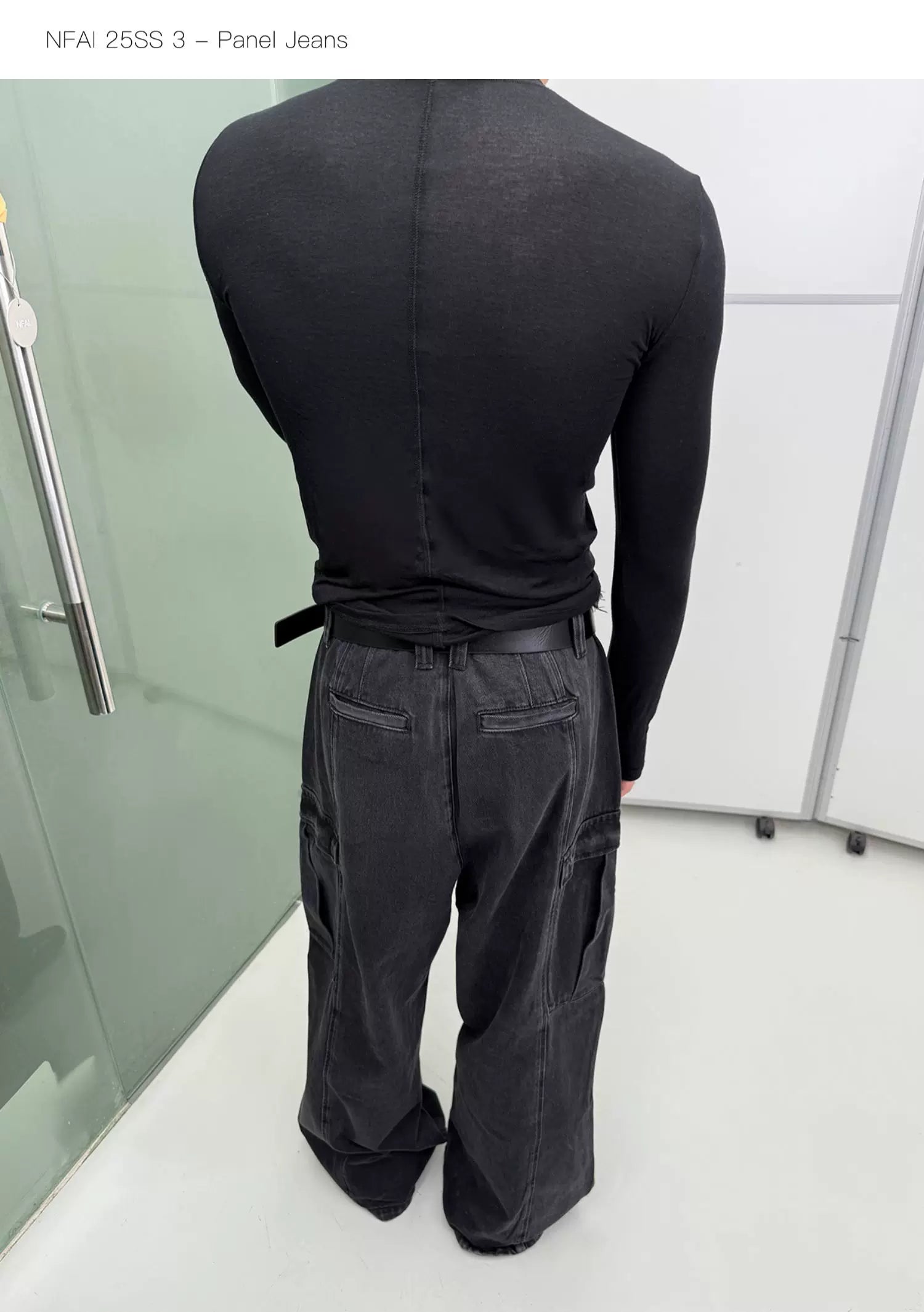 Three-Piece Raw Hem Curved Jeans