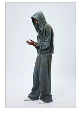 Vintage Washed Drawstring Wide Leg Sweatpants