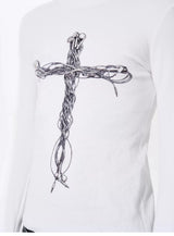 Men's Cross Print Long Sleeve T-Shirt