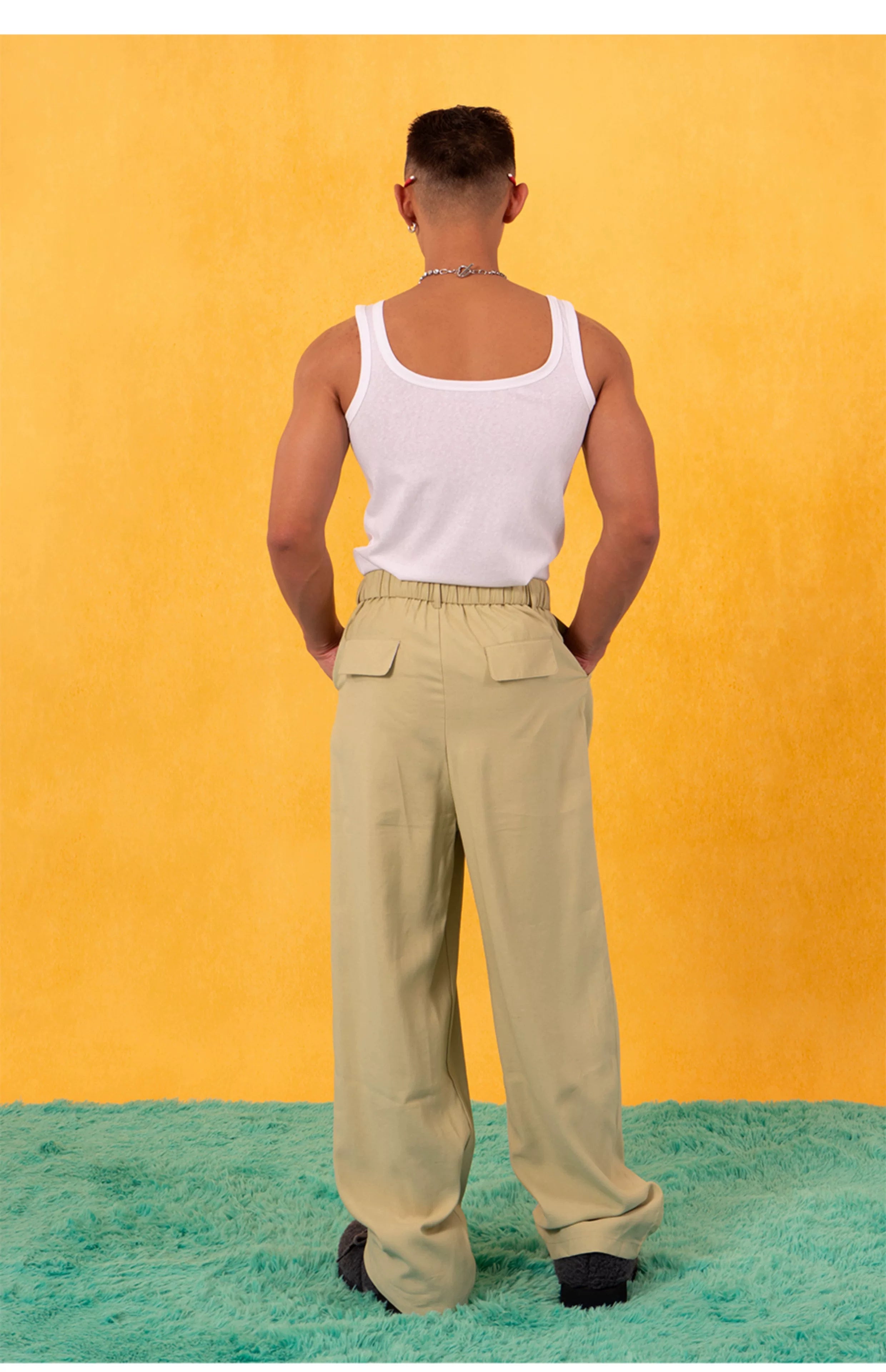 Men's Linen Wide Leg Pants