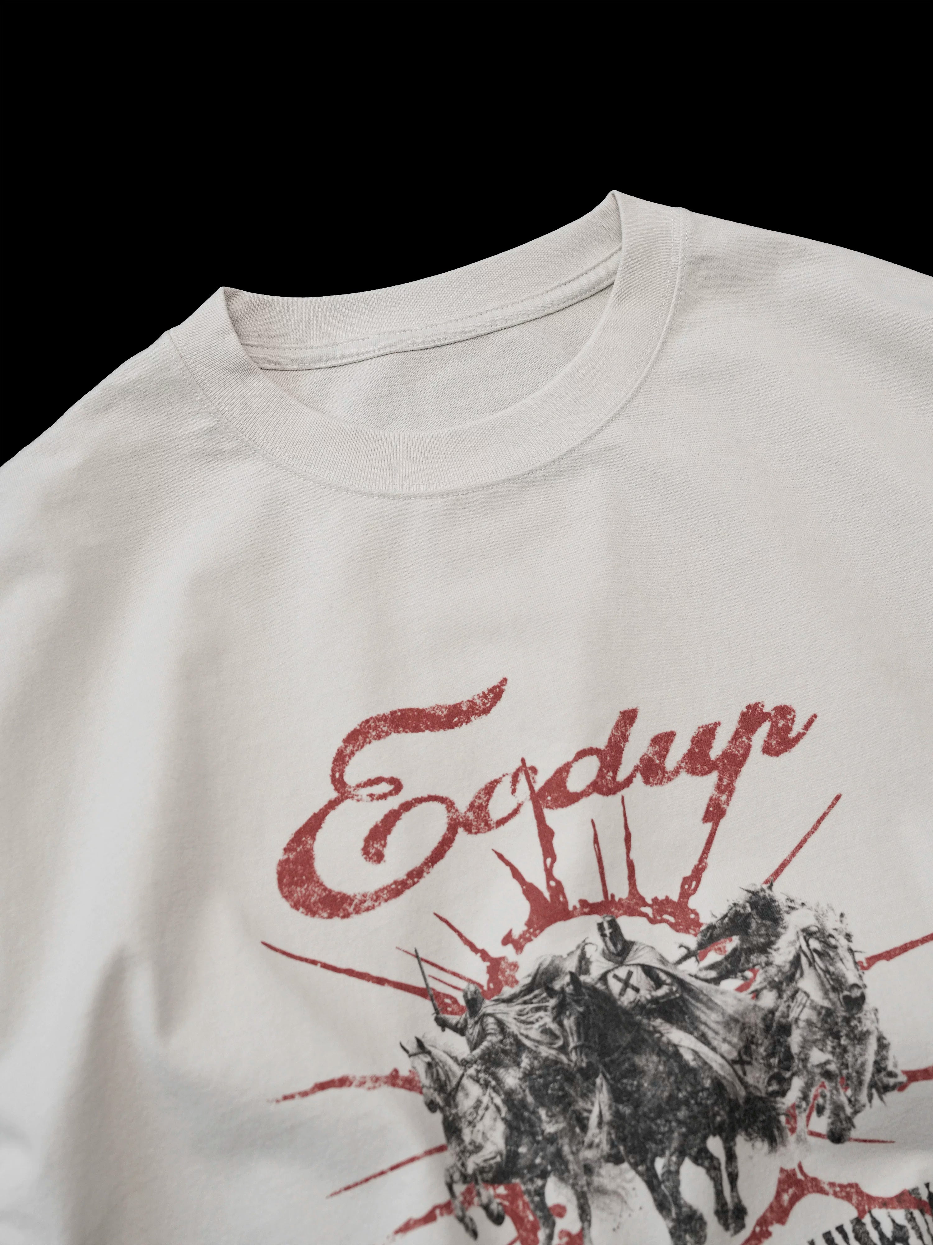 Vintage Washed Cream Printed Loose Tee