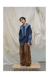 Detachable Hood Layered Plaid Shirt