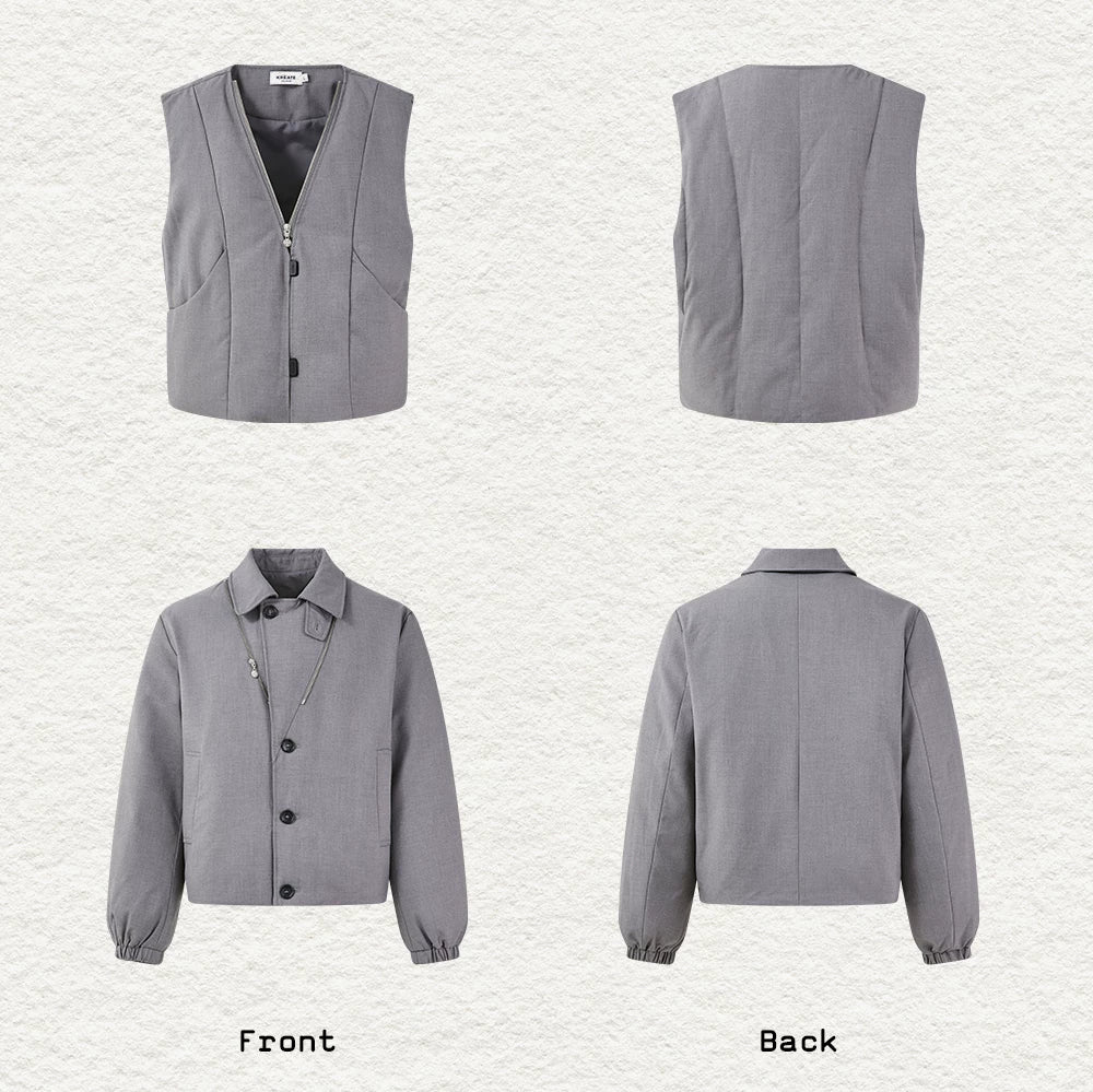 Men's Winter 3-in-1 Vest Scarf Coat