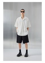 Bark Textured Cuban Collar Casual Shirt