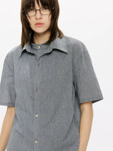 Men's Double-layered Short-sleeved Plaid Linen Shirt