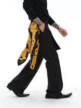 Men's Fake Two-Piece Wool Flare Pants