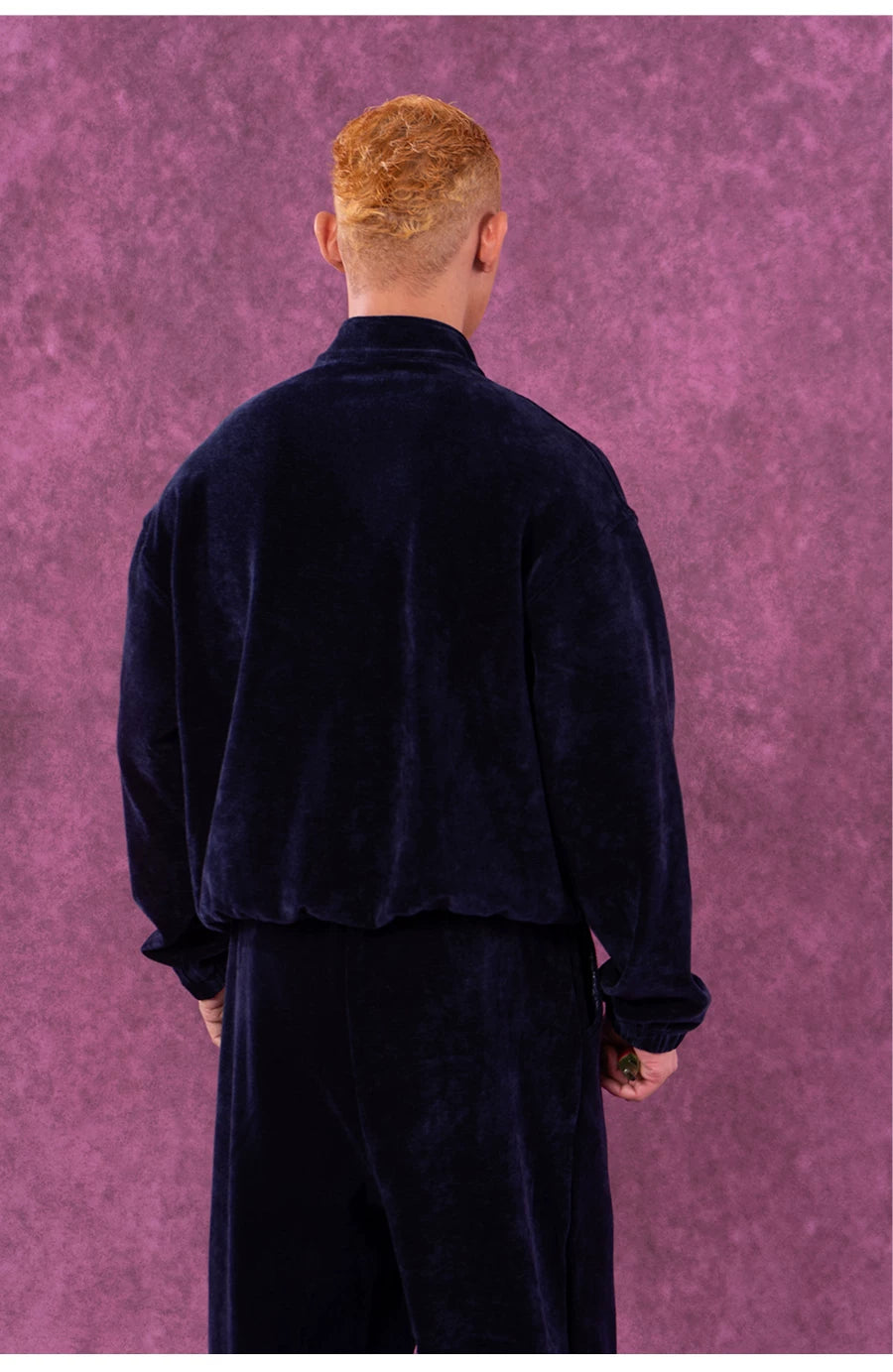 Men's Zip Stand Collar Corduroy Sweatshirt