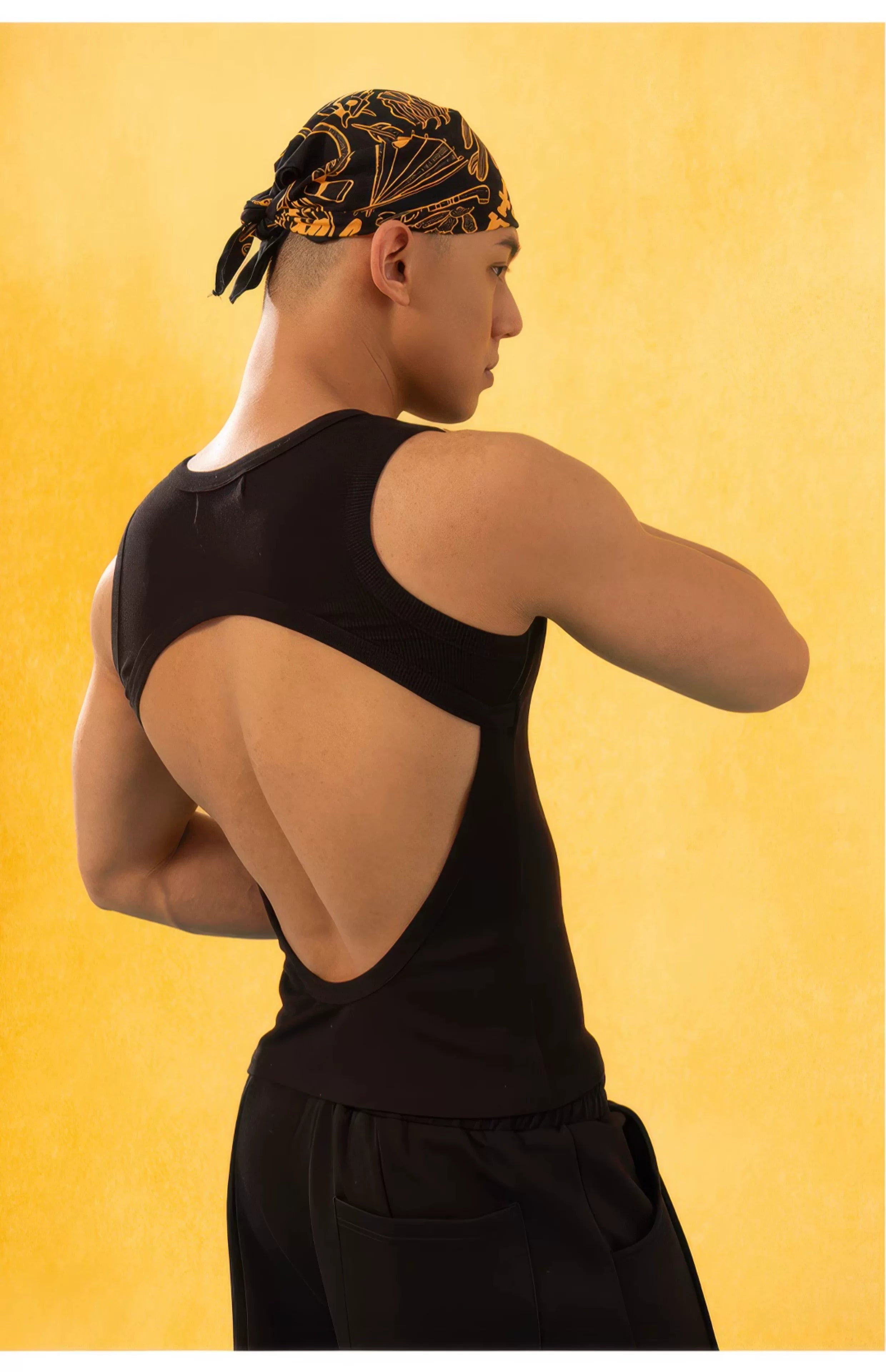 Unisex Bicolor Backless Sequin Tank Tops