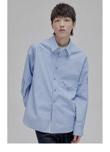 Blue White Striped Pocket Shirt
