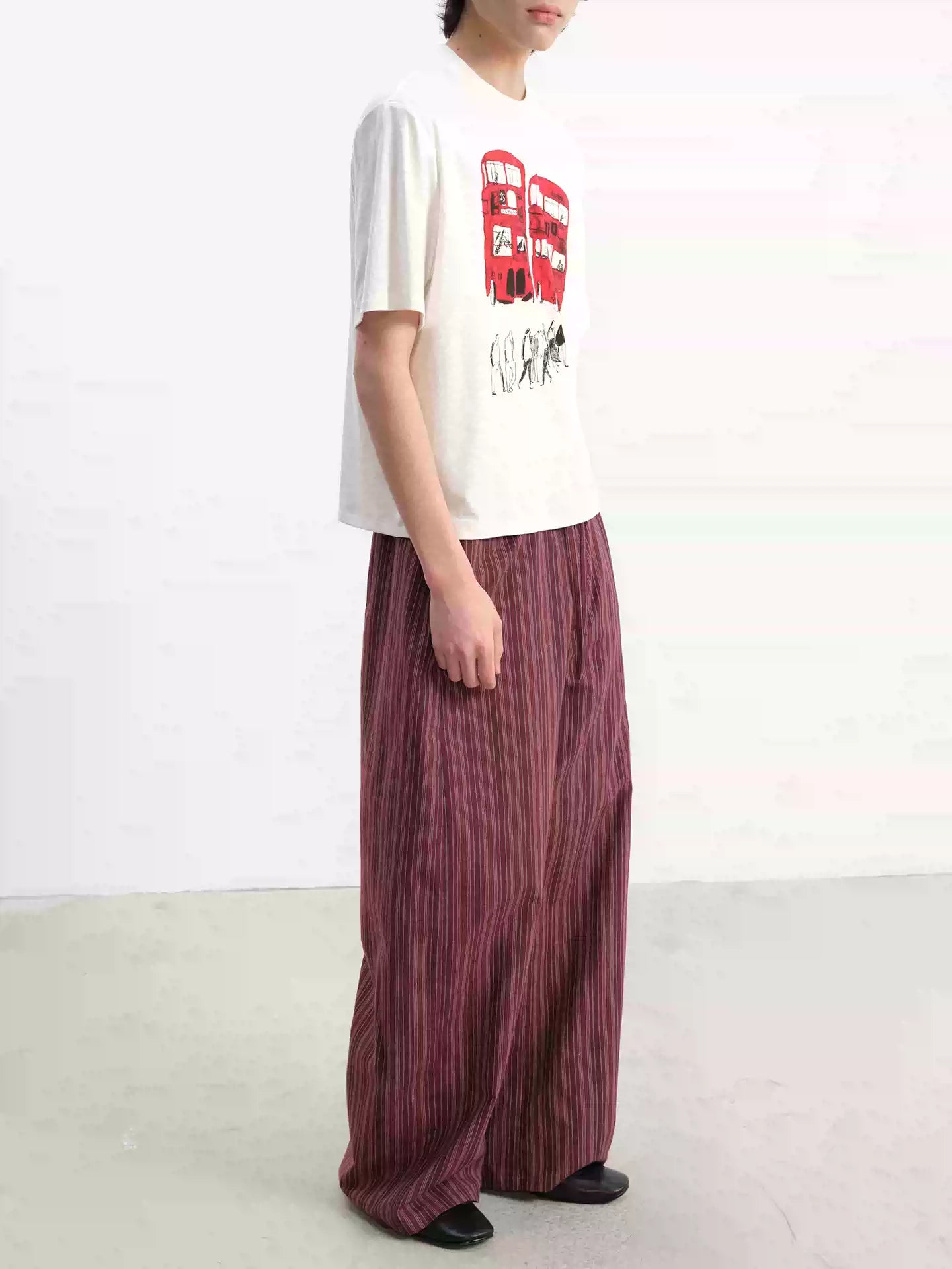 Red Bus Print Short Sleeve Tee