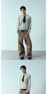 Short Jacquard Casual Wool Sweater