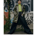 Studded Patent Leather Oversized Trench Coat