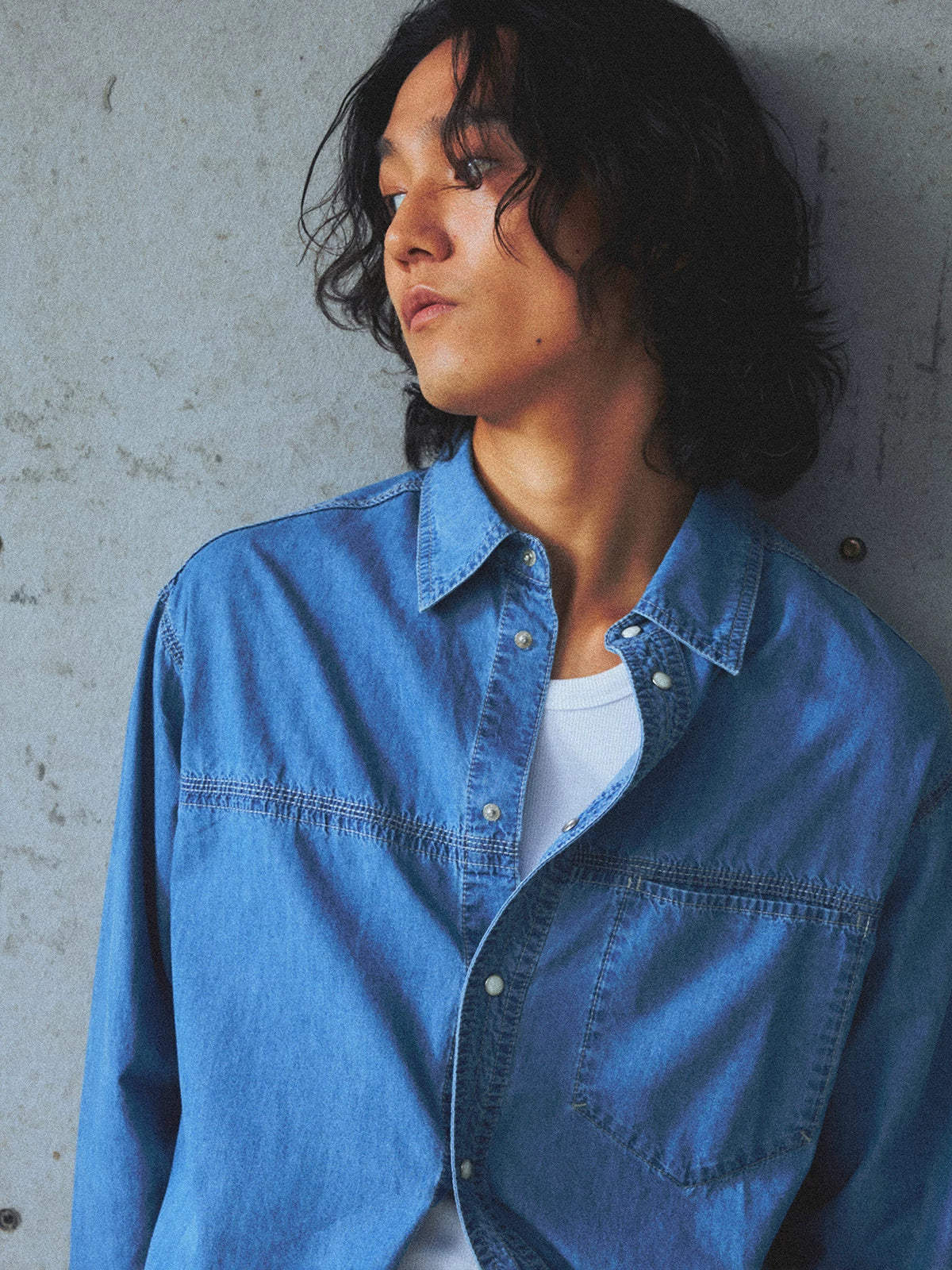 Okayama Washed Long-Staple Cotton Denim Shirt