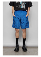 Pleated Metal Nylon Tech Cargo Shorts