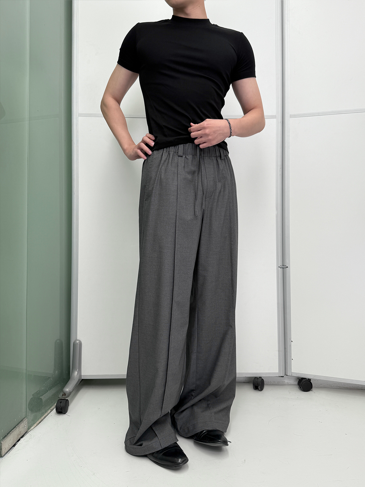Elastic Waist Suit Pants