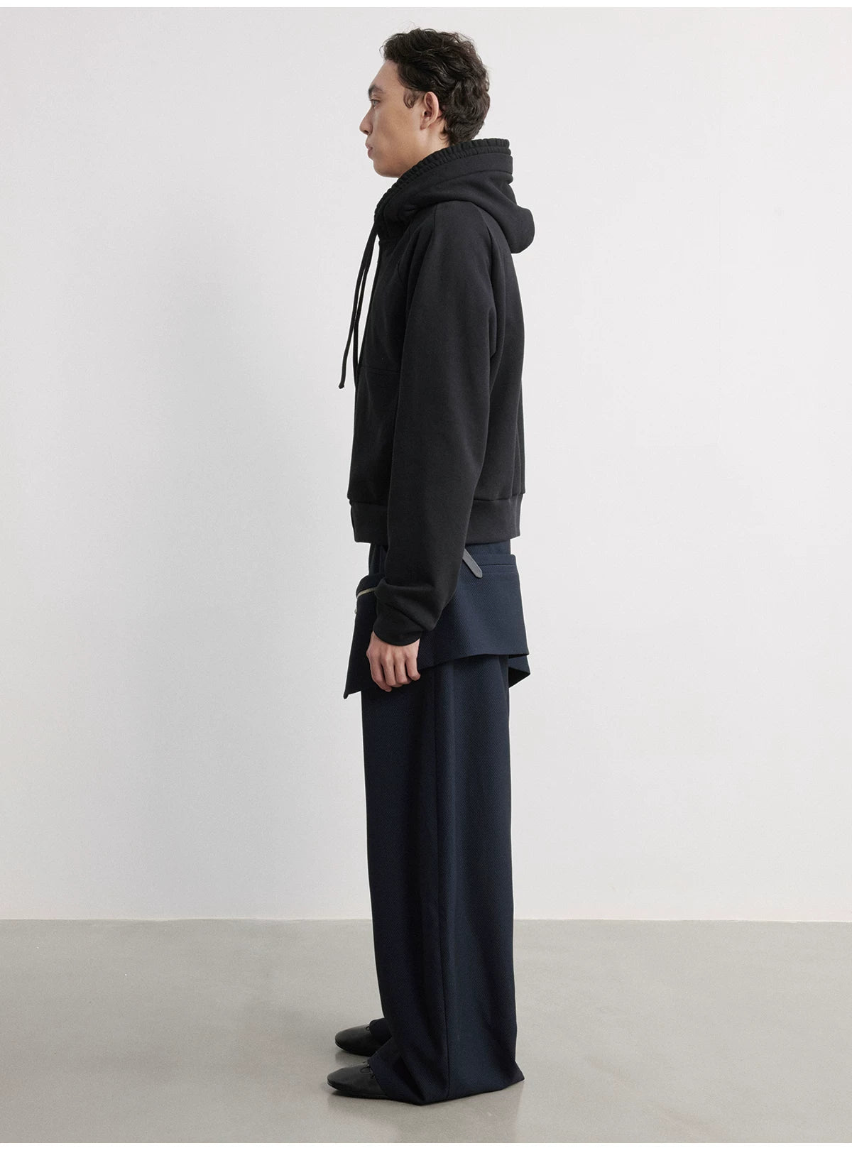 Drawstring Two-tone Raglan Cotton Hoodie