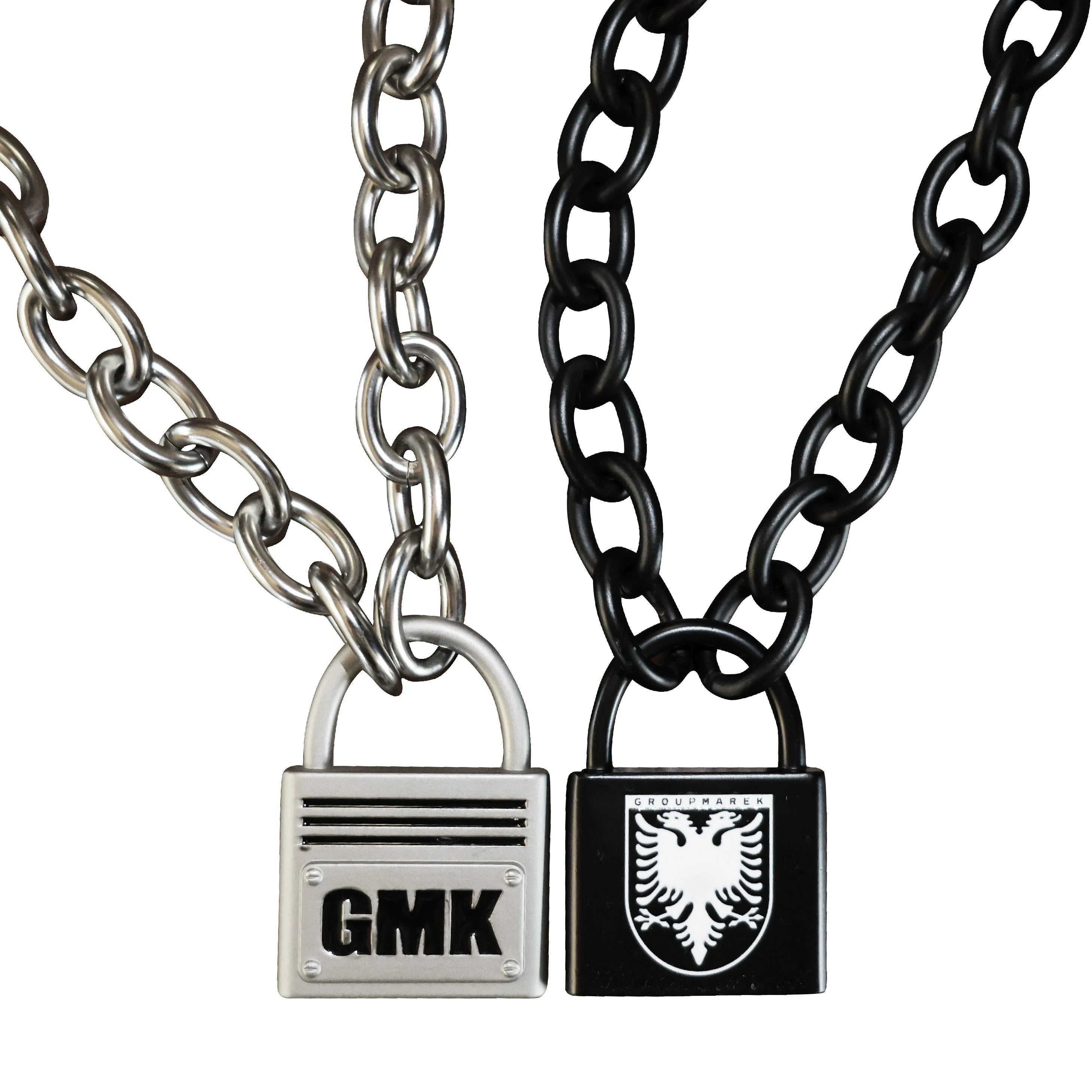 Adjustable Two-tone Punk Lock Chain Necklace