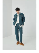 Vintage Washed Straight Ankle Jeans