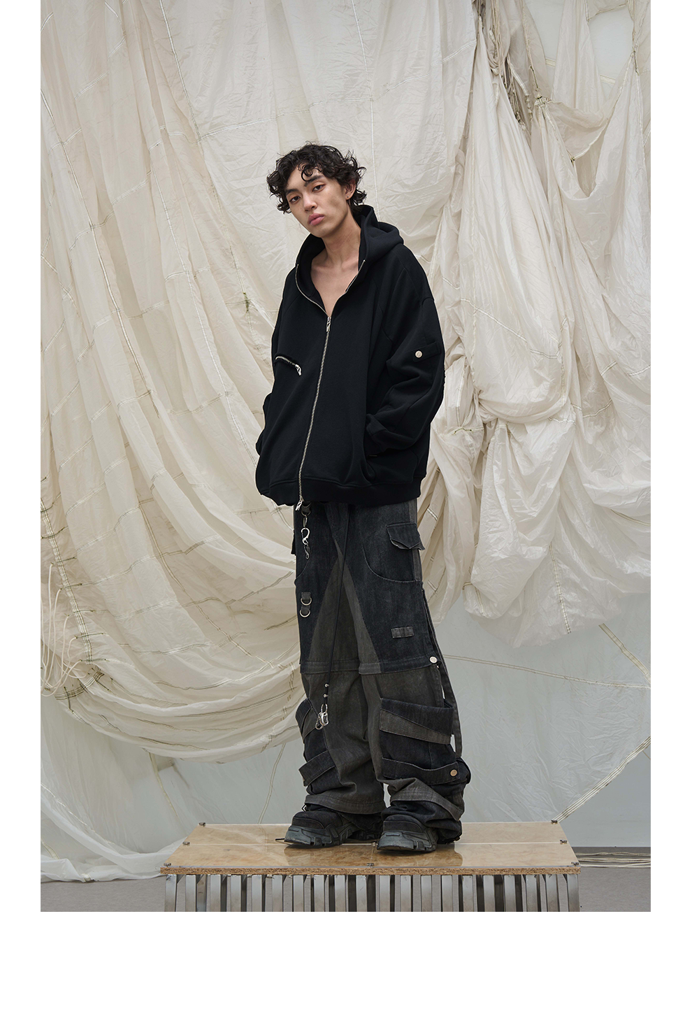 Multi-Length Detachable Patchwork Cargo Pants