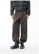 Faded Washed Pleated Straight Jeans