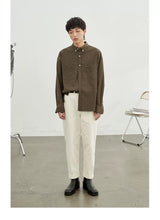Vintage Herringbone Elastic Waist Cargo Pants