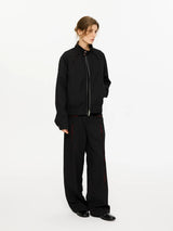 Oil-Lined Color Block Straight Equestrian Pants
