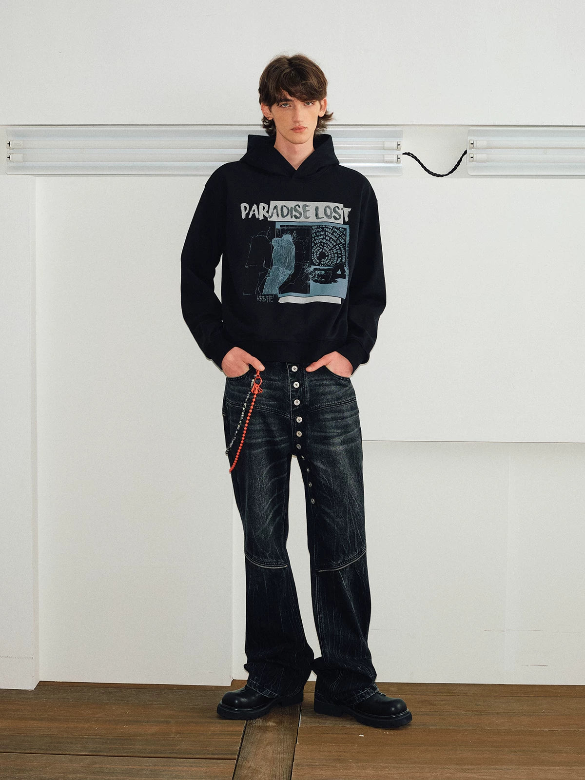 Unisex Boxy Color Block Print Hoodies