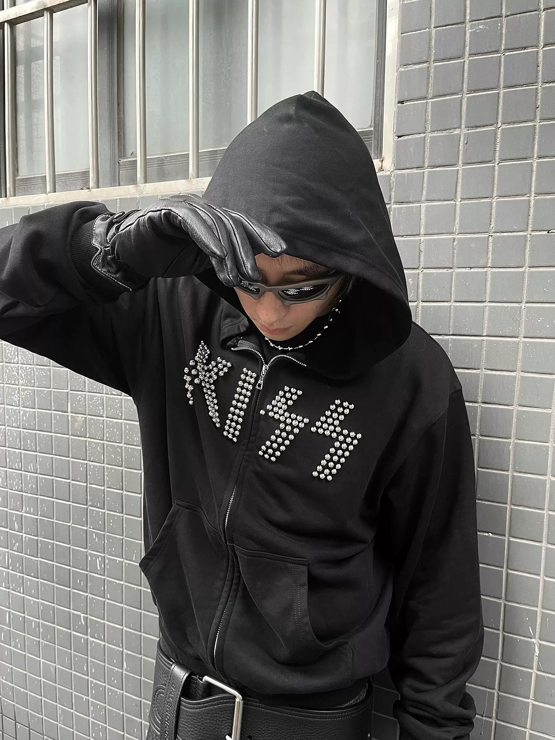 Slim Fit Beaded Heavyweight Hoodie