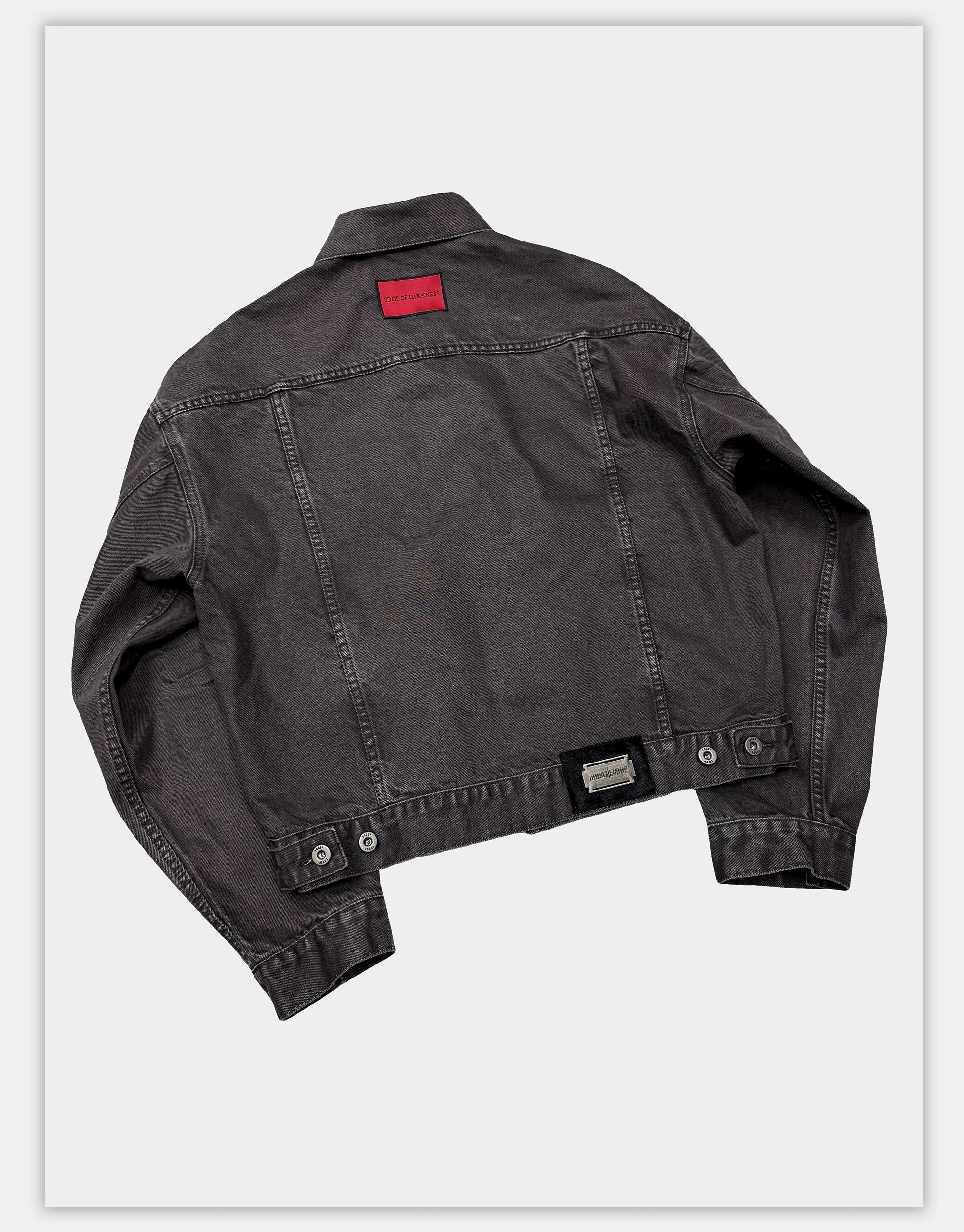 Washed Grey Boxy Denim Jacket