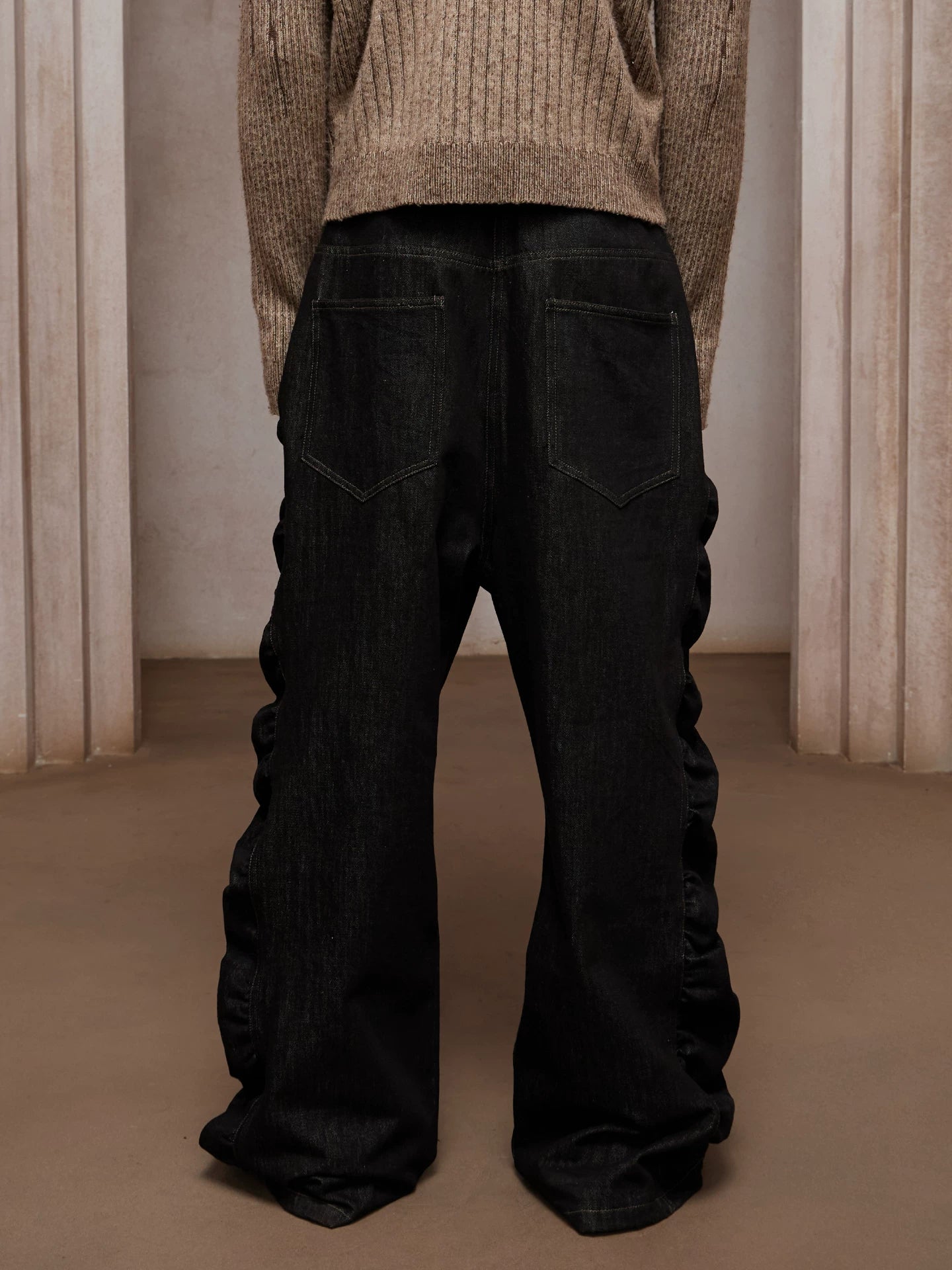 Vintage Petal Button Baggy Denim Jeans