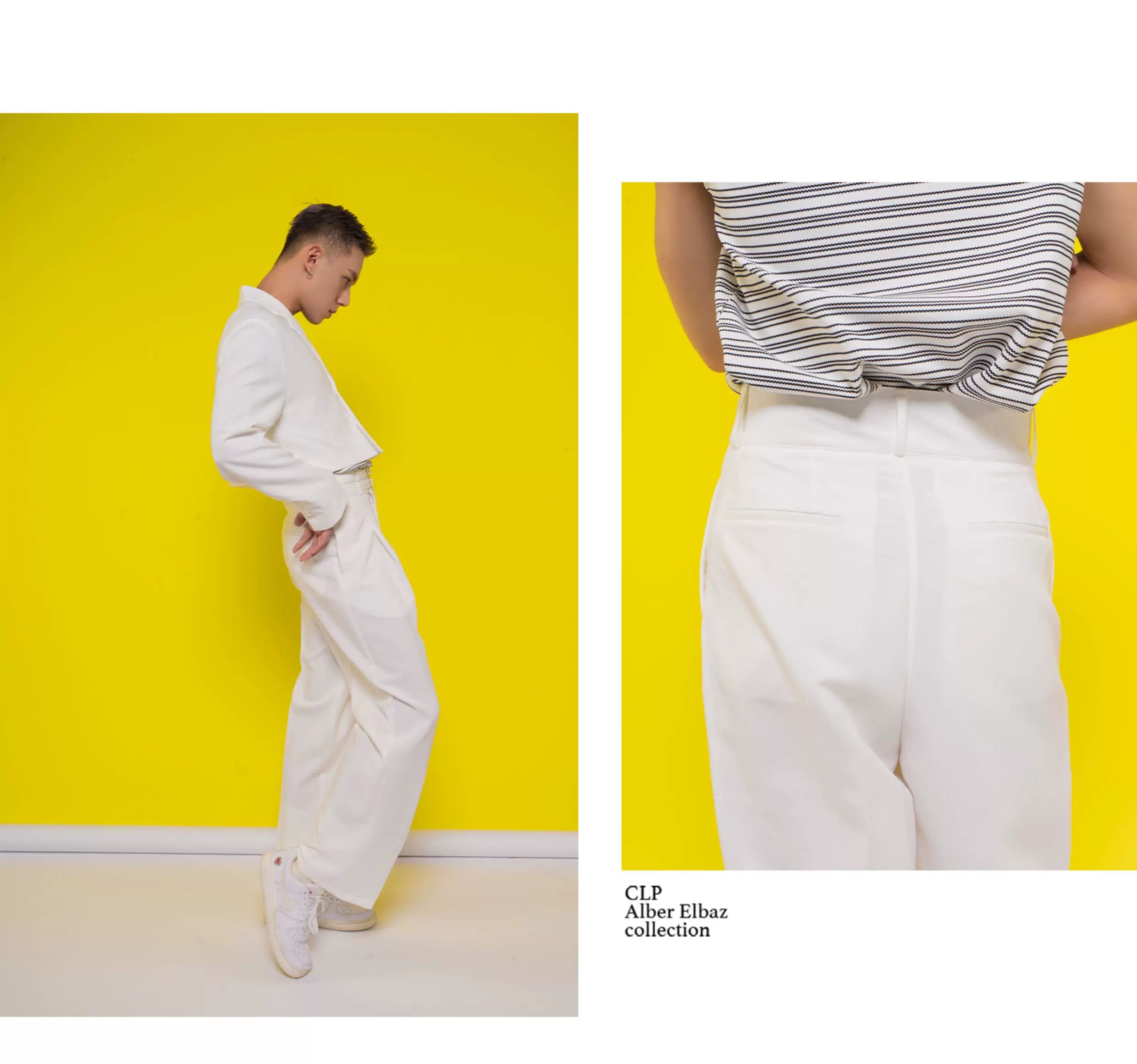 Double Belt Metal Buckle Casual Pants