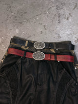 Full Grain Leather Silver Buckle Belt