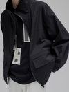 Color Block Zip Pocket Short Jacket