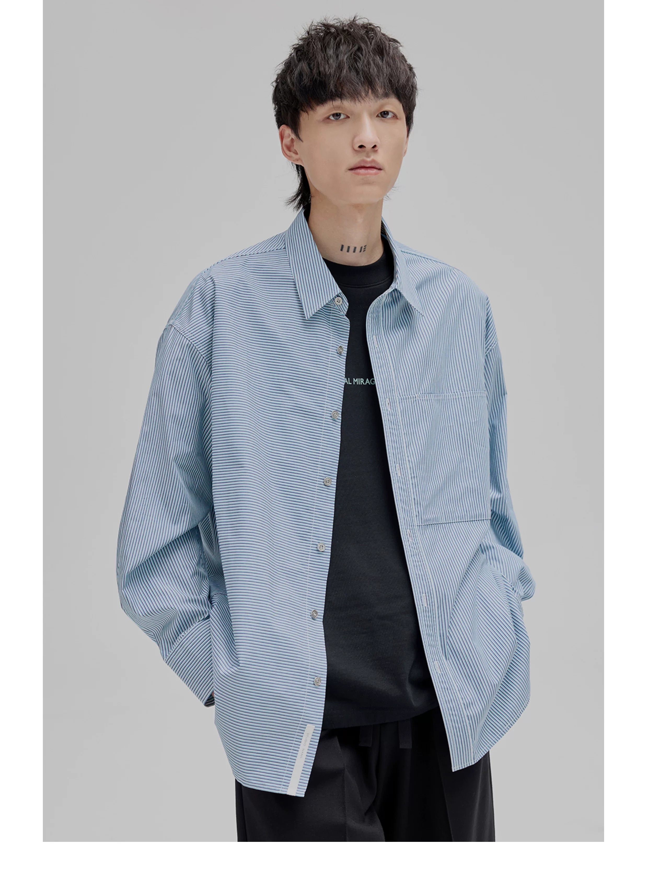 Striped Paneled Pocket Shirt
