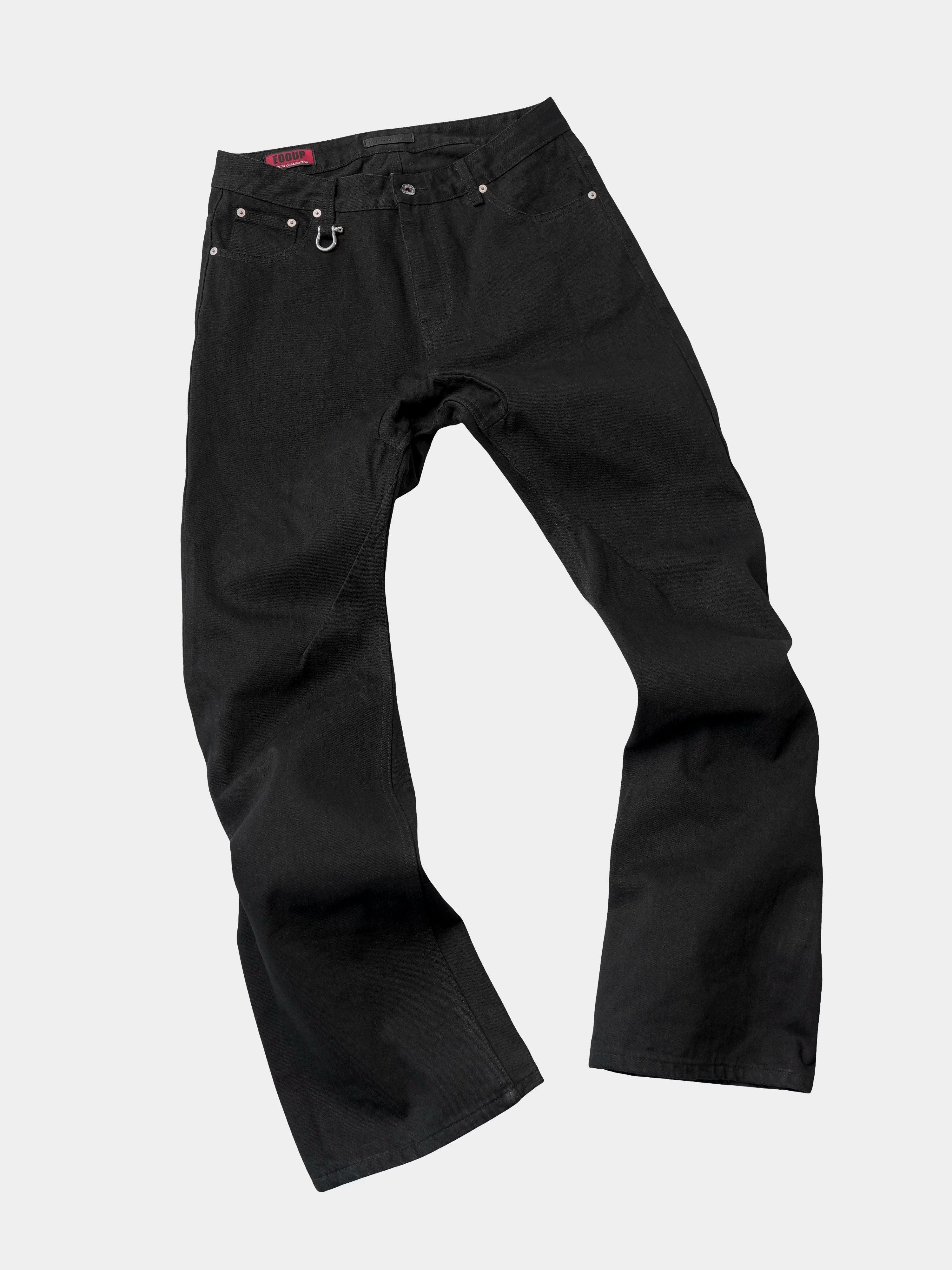 15 Oz Rigid Black Curved Jeans